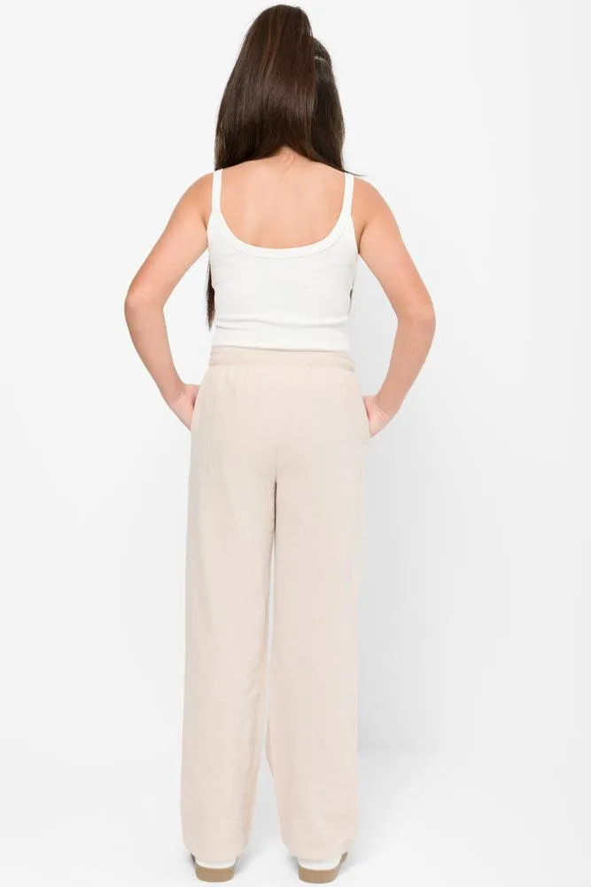 Linen Pull On Pants Stone